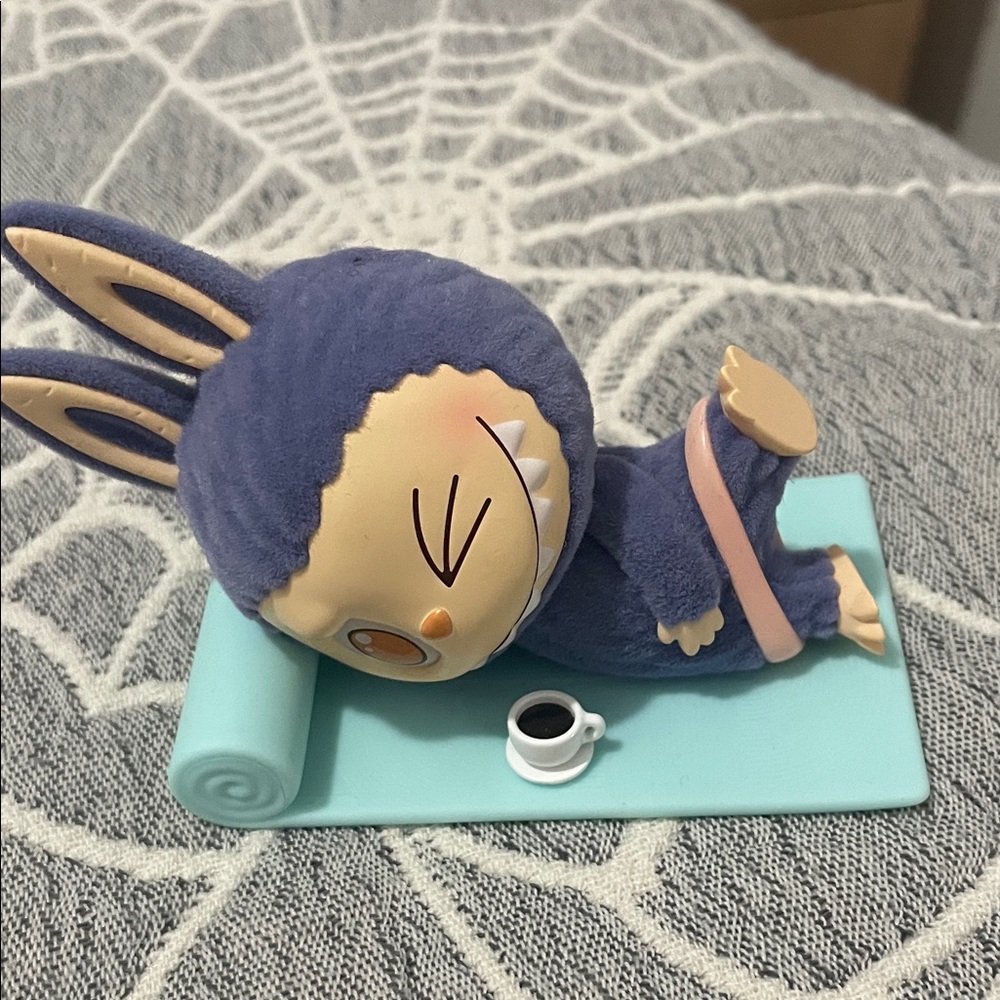 Adorable Blue and Cream Labubu Figurine